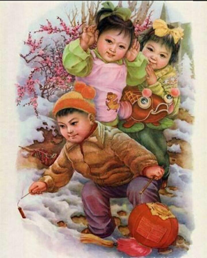 中国年画是春节的重要组成部份,五十,六十年代家家户户都要贴年画