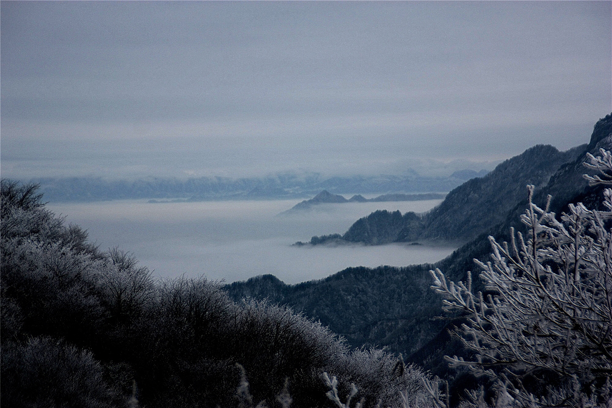 【首发】终南山冬雪云海