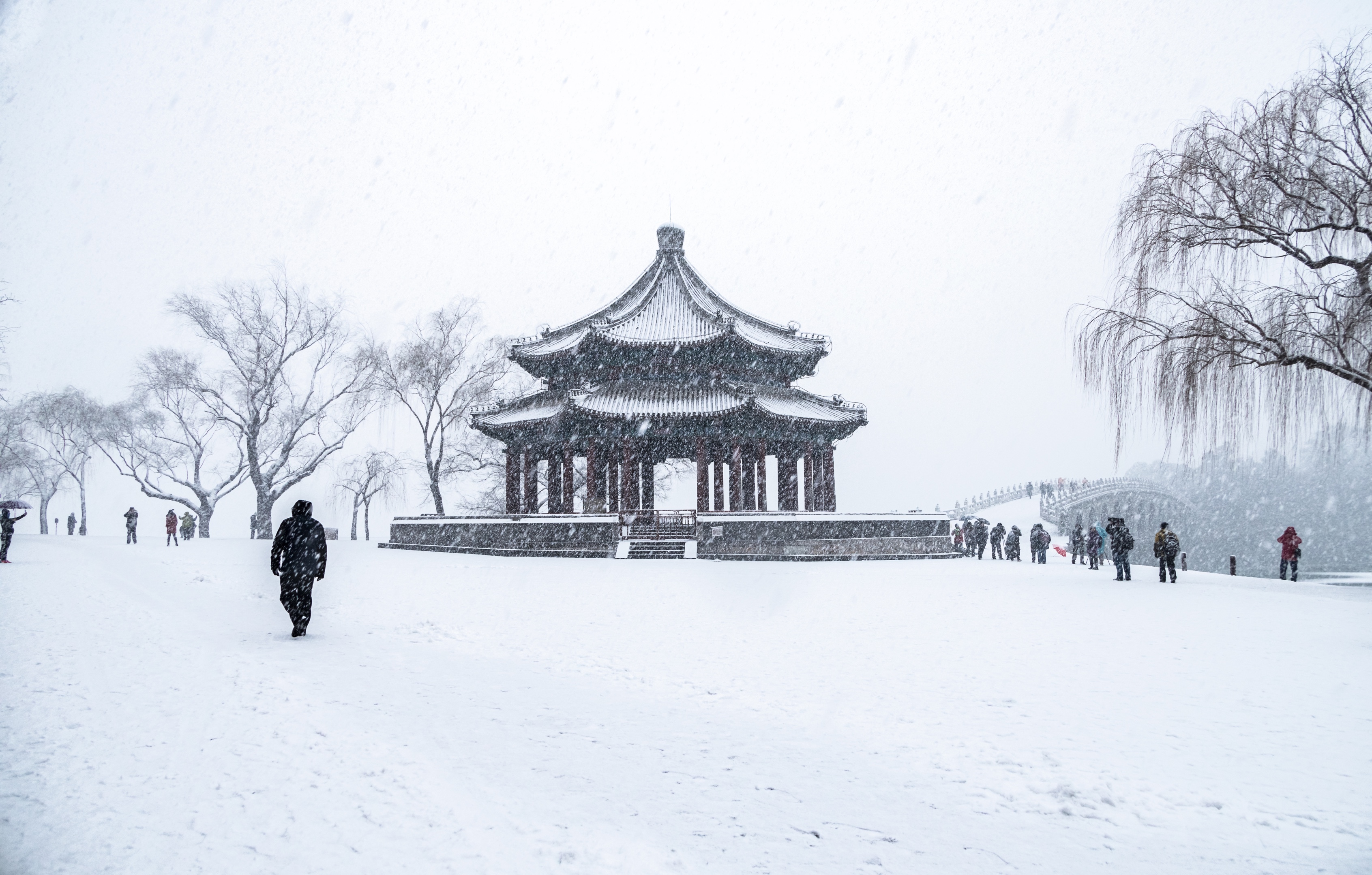 2021北京首场雪中的颐和园