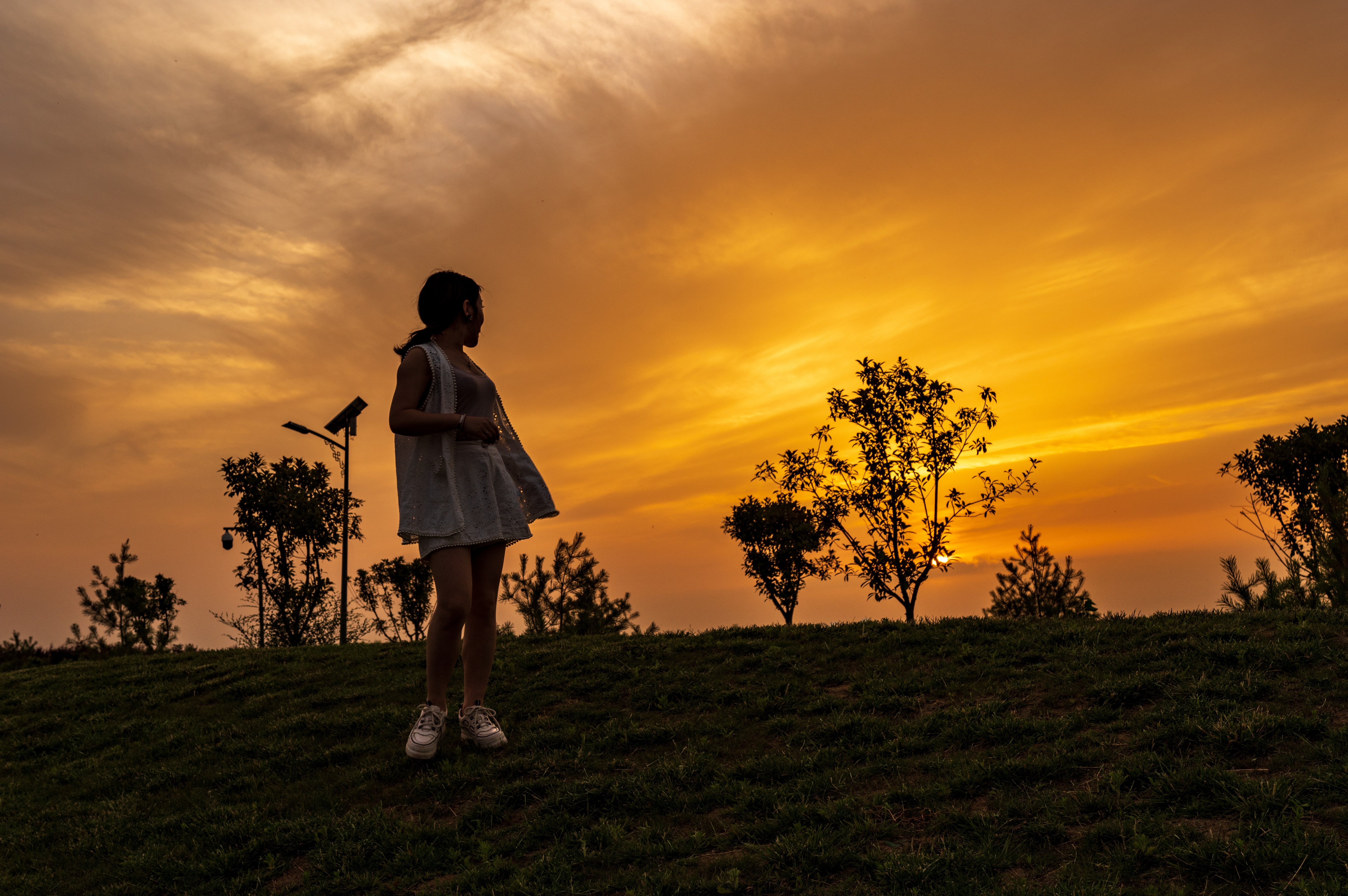 【首发】夕阳下的美女