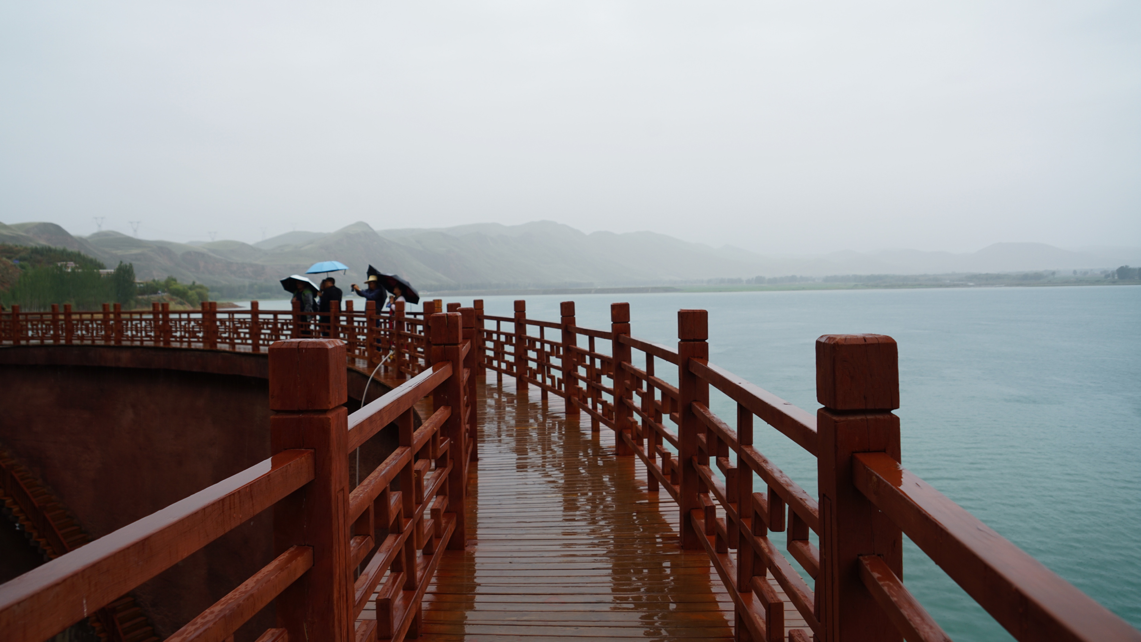 烟雨天梯山石窟景区.黄羊河水库[首发]